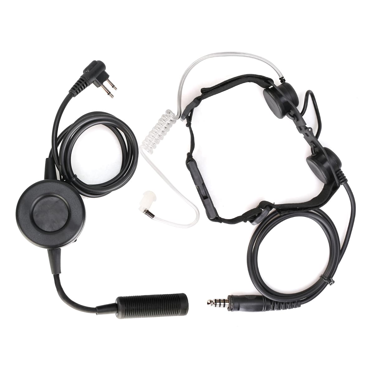 2Pin Tactical Elastic Neckband Throat Mic TCI PTT for Motorola Radio