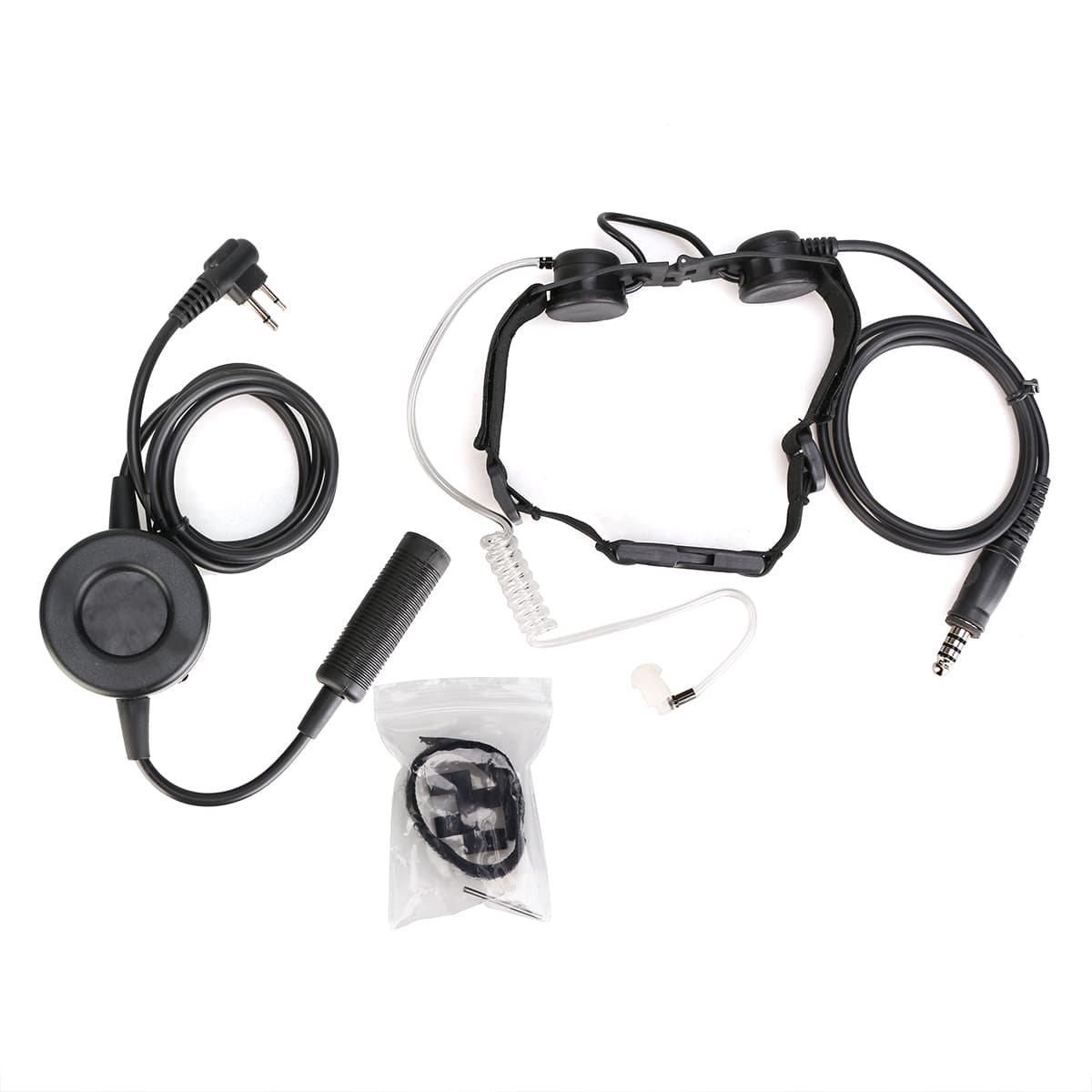 2Pin Tactical Elastic Neckband Throat Mic TCI PTT for Motorola Radio