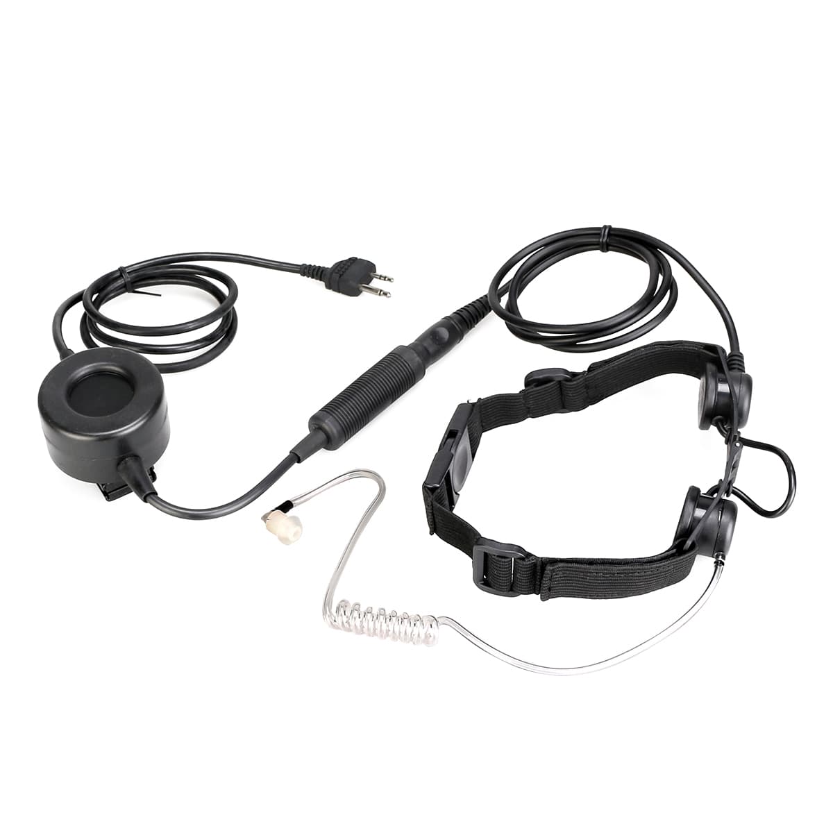 2Pin Tactical Elastic Neckband Throat Mic TCI PTT for Midland Radio