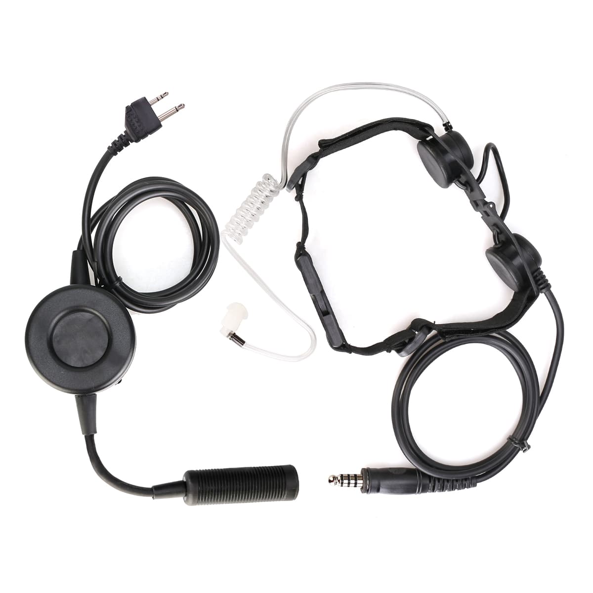 2Pin Tactical Elastic Neckband Throat Mic TCI PTT for Midland Radio