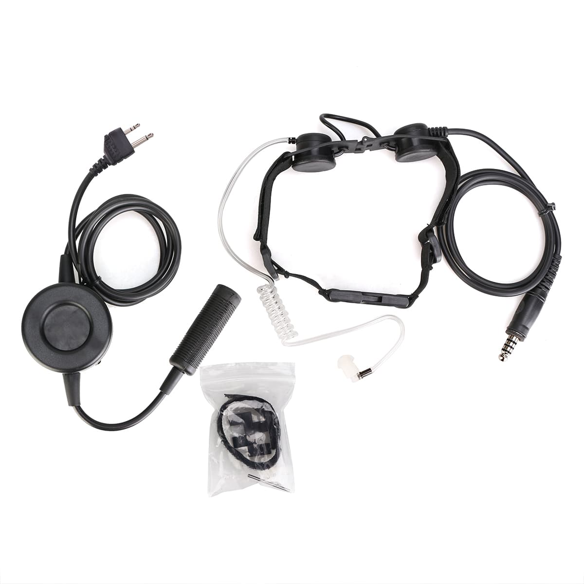 Tactical Throat Microphone IP54 PTT for Midland 2Pin Radio