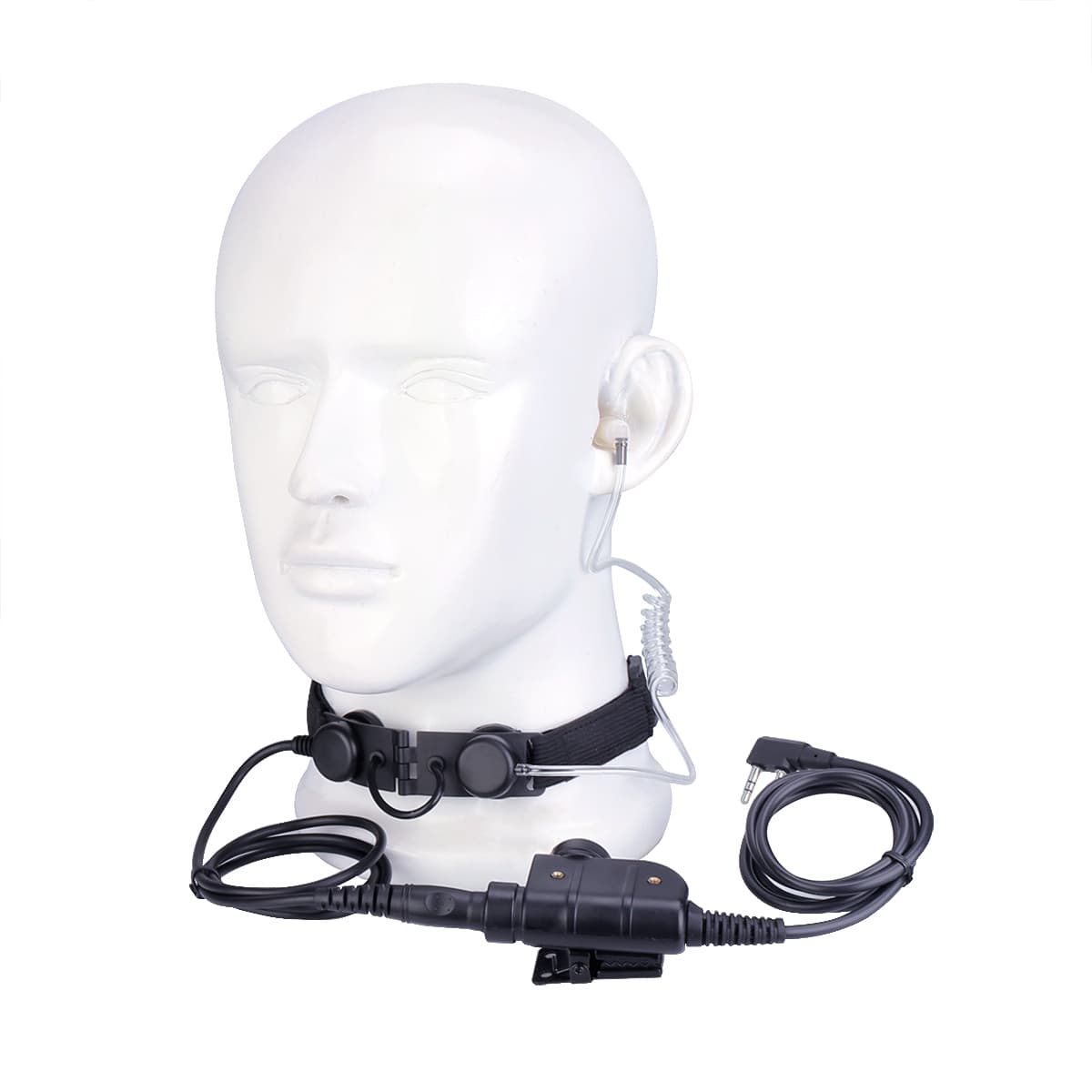 2Pin Tactical Adjustable Throat Mic Silynx PTT for Kenwood Radio