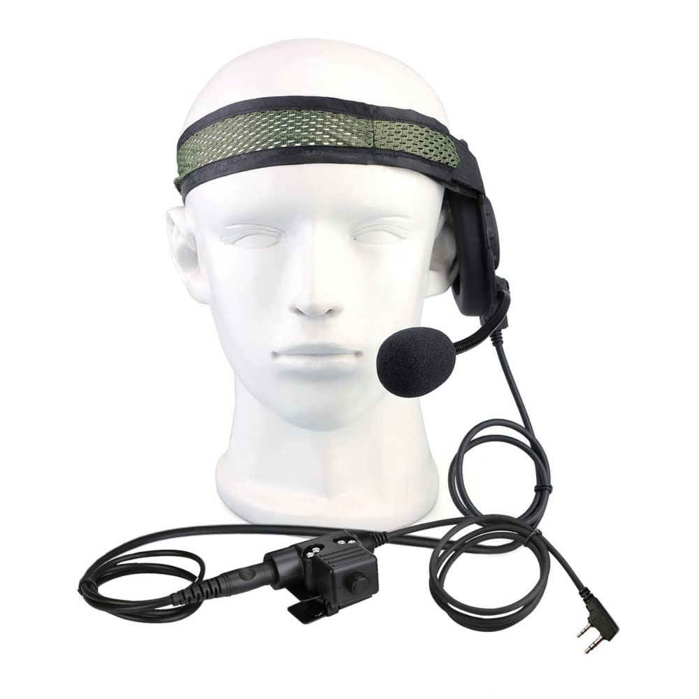 2Pin Tactical Single Earmuff Headset U94 PTT for Kenwood Radio