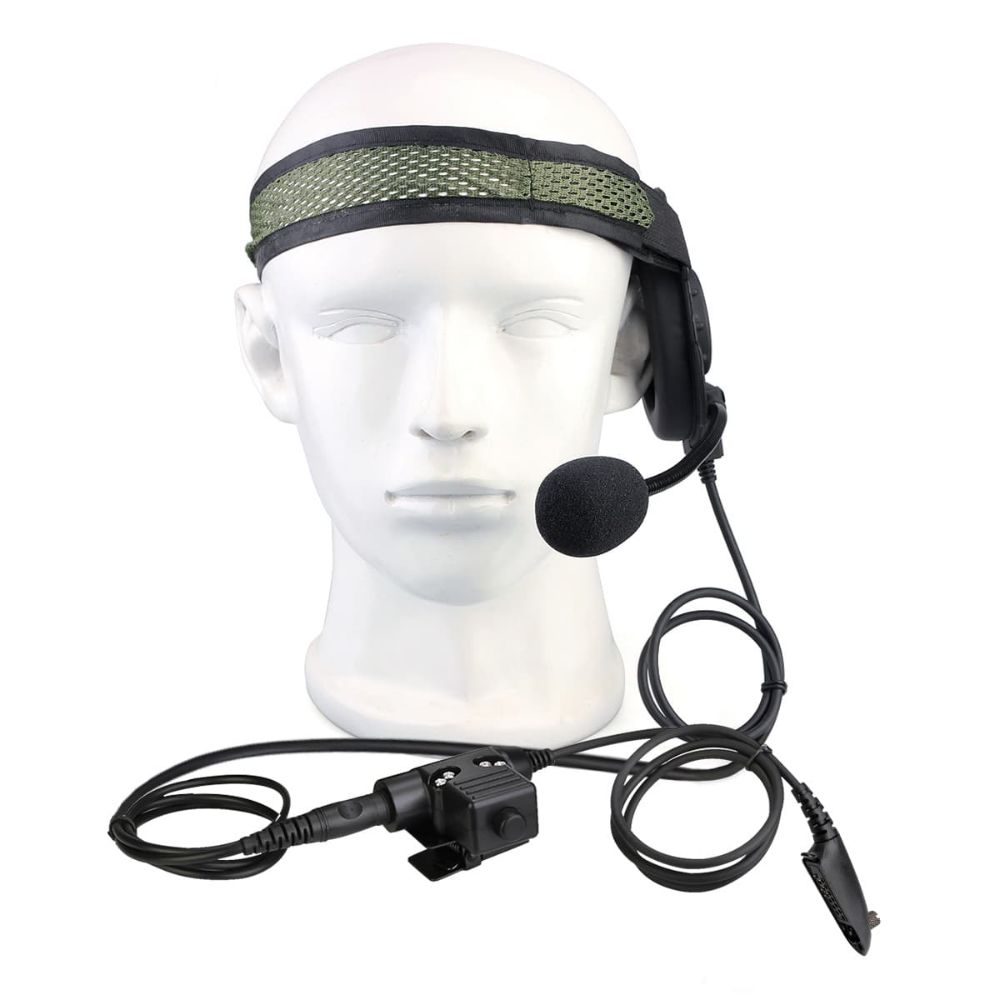Motorola GP328 Tactical Single Earmuff Headset U94 PTT