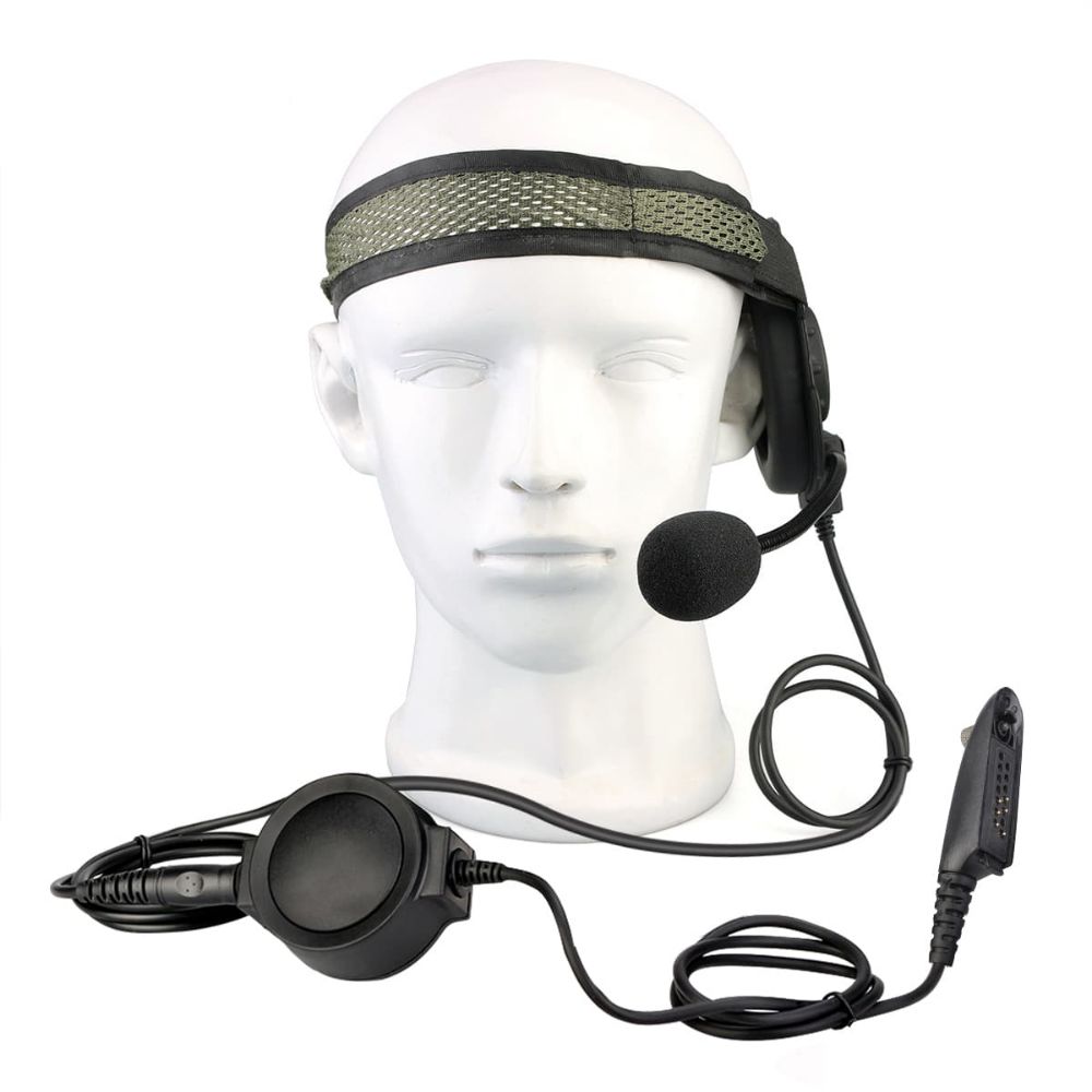 Tactical Single Earmuff Headset Big PTT for Motorola GP328