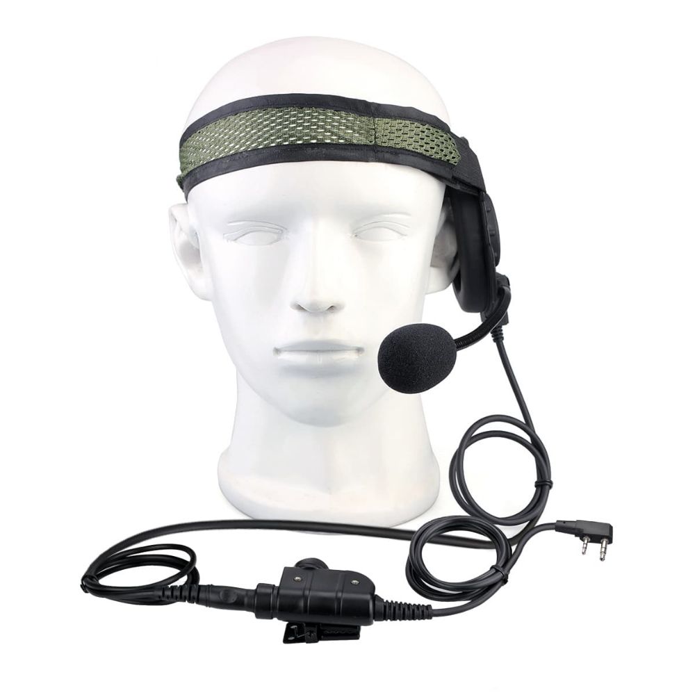 2Pin Tactical Single Earmuff Headset Silynx PTT for Kenwood Radio
