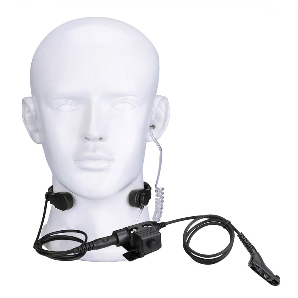 Motorola XiR P8268 Stretchable Coiled Tactical Throat Mic U94 PTT