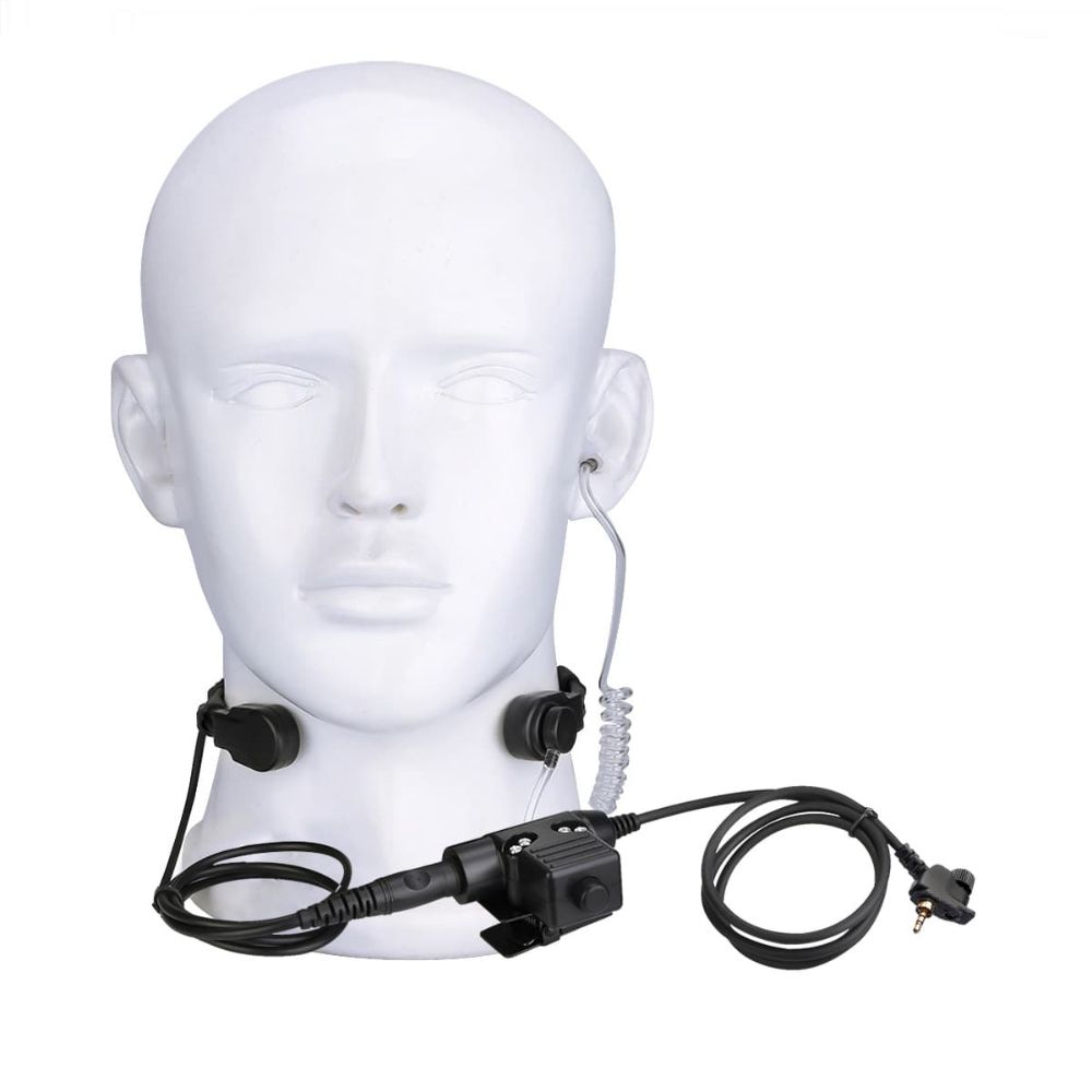 Motorola MTP850 Stretchable Coiled Tactical Throat Mic U94 PTT