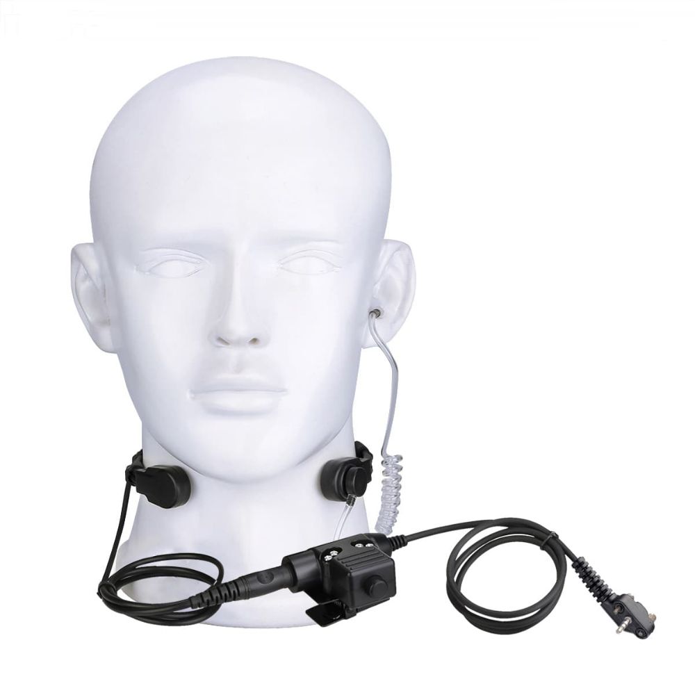 Vertex VX231 Stretchable Coiled Tactical Throat Mic U94 PTT