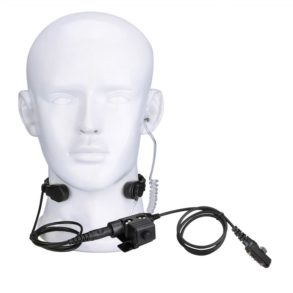 Stretchable Coiled Tactical Throat Mic U94 PTT for Hytera PD780