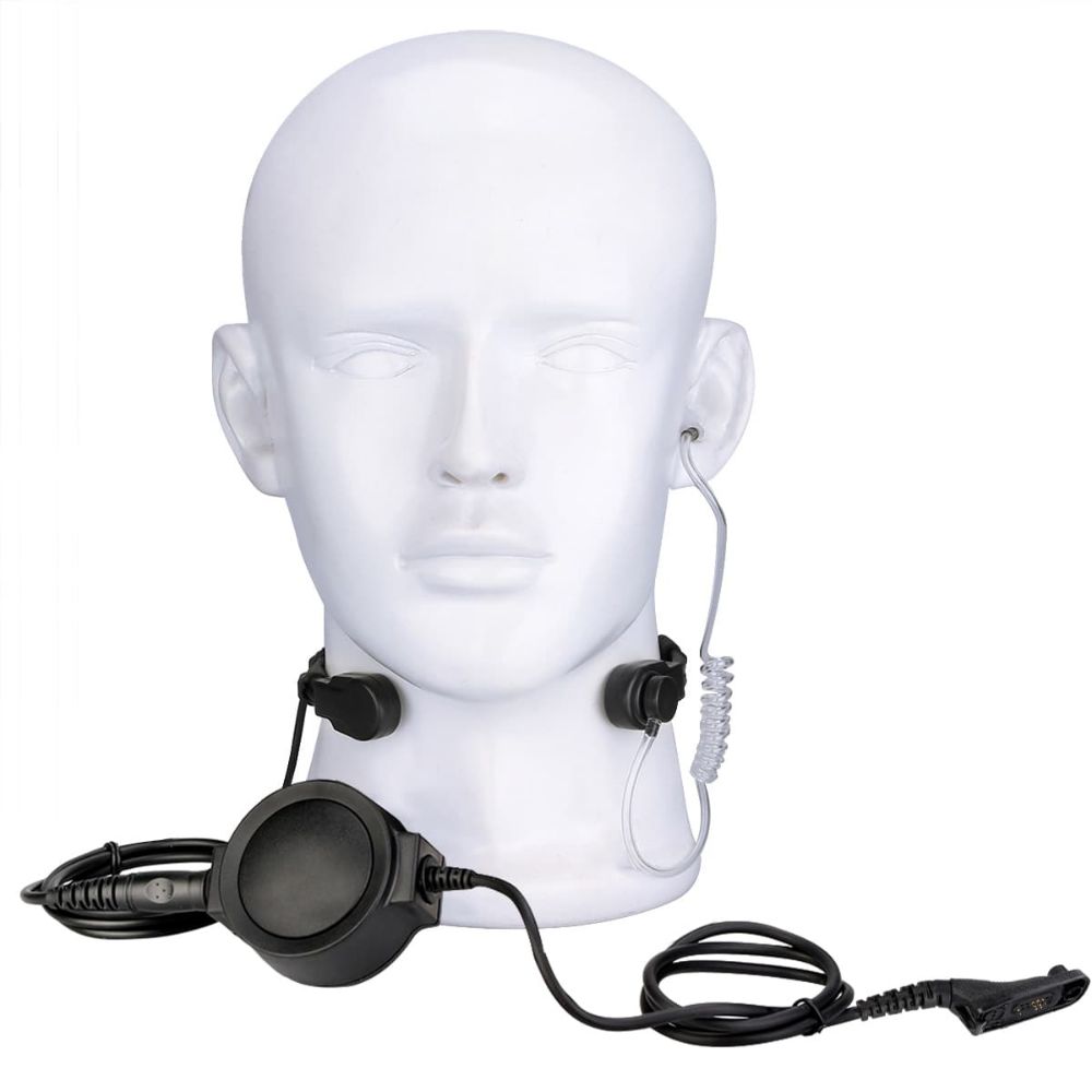 Motorola XiR P8268 Stretchable Coiled Tactical Throat Mic Big PTT