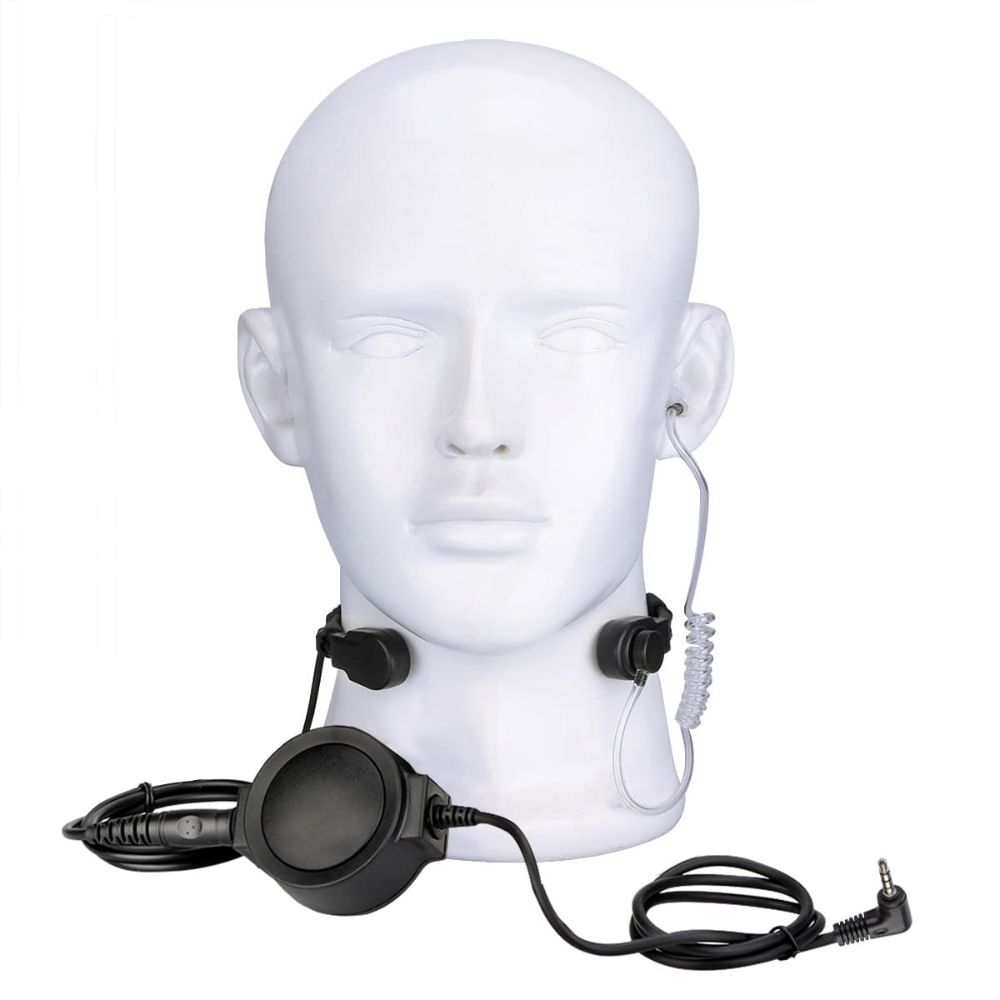 Vertex VX-10 Stretchable Coiled Tactical Throat Mic Big PTT