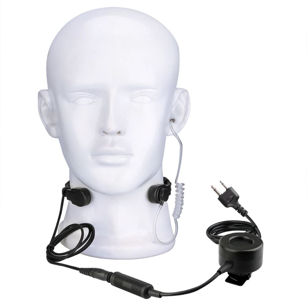 Stretchable Coiled Tactical Throat Mic TCI PTT for ICOM Radio