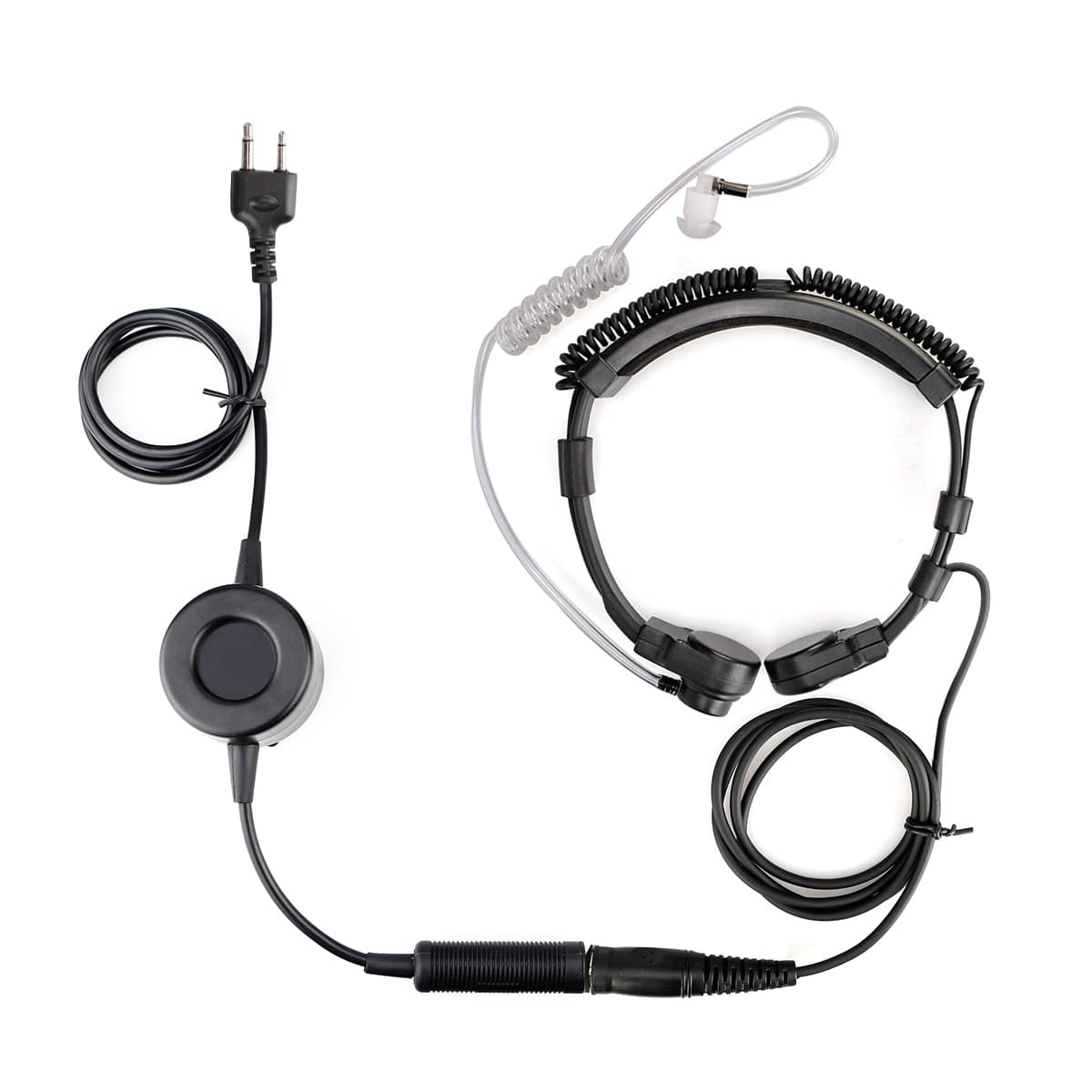 Stretchable Coiled Tactical Throat Mic TCI PTT for ICOM Radio