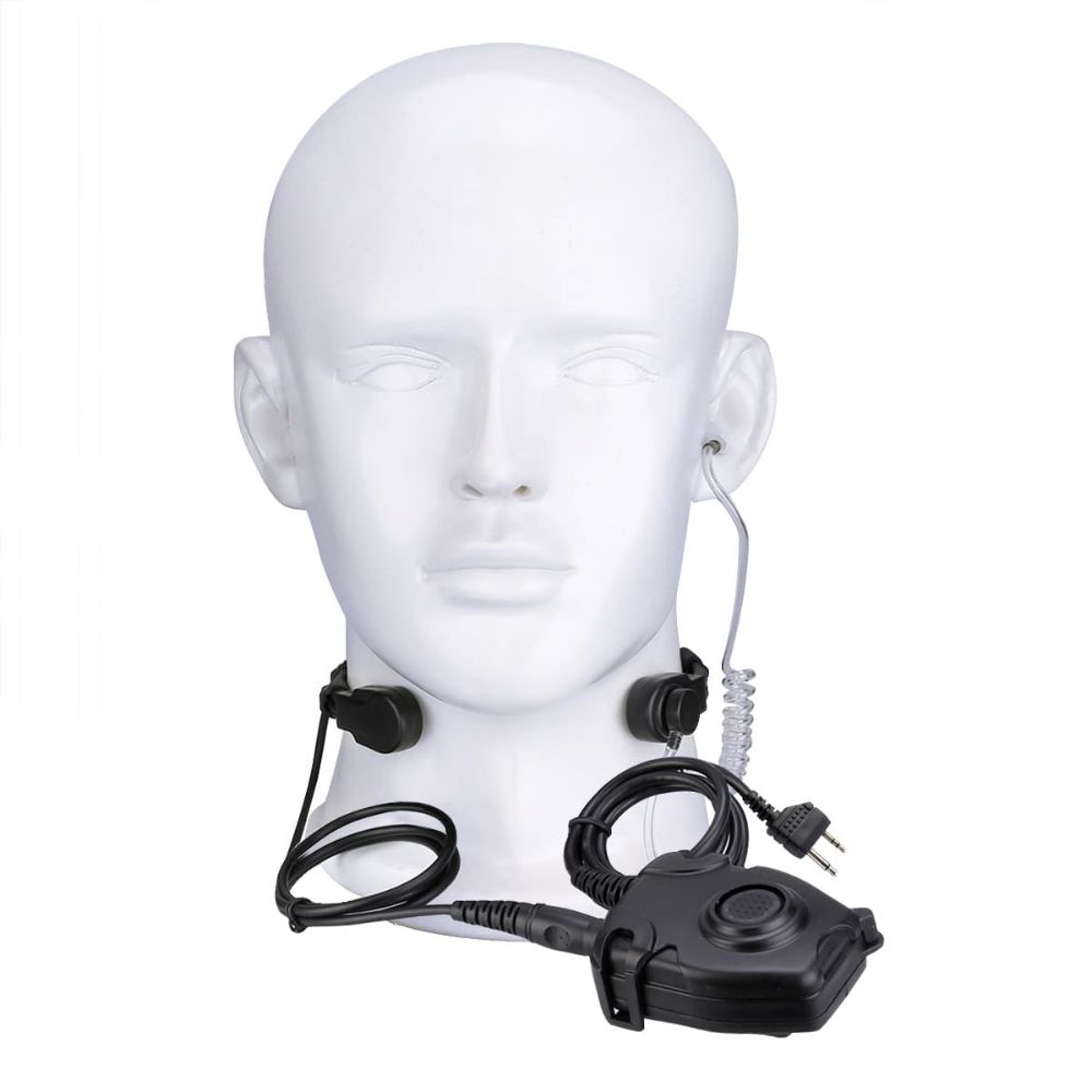 MIDLAND Stretchable Coiled Tactical Throat Mic PELTOR PTT