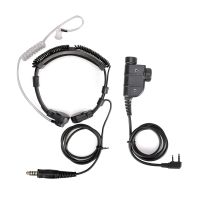 Retevis ETK006 Silynx PTT Stretchable Coiled Tactical Throat Mic Kenwood 2Pin