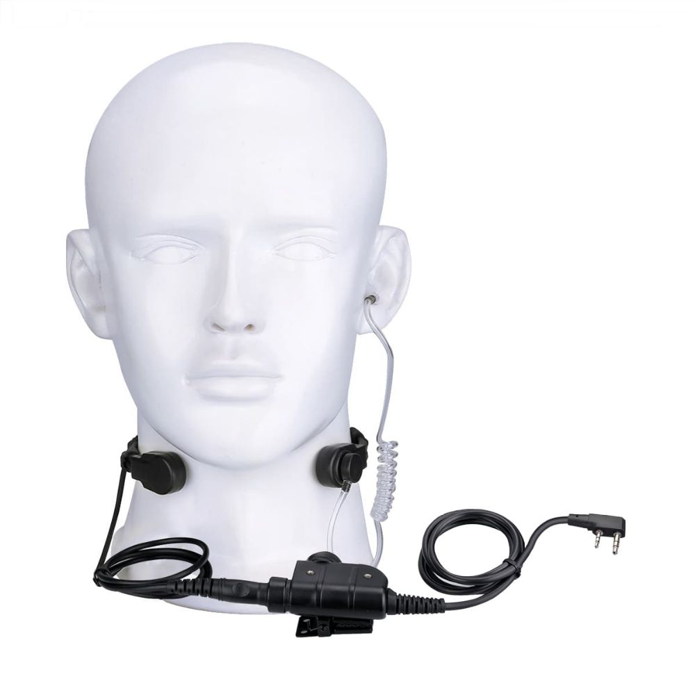 Silynx PTT Stretchable Coiled Tactical Throat Mic Kenwood 2Pin