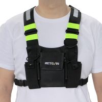 Universal Black Radio Chest Pack with Fluorescent Bar