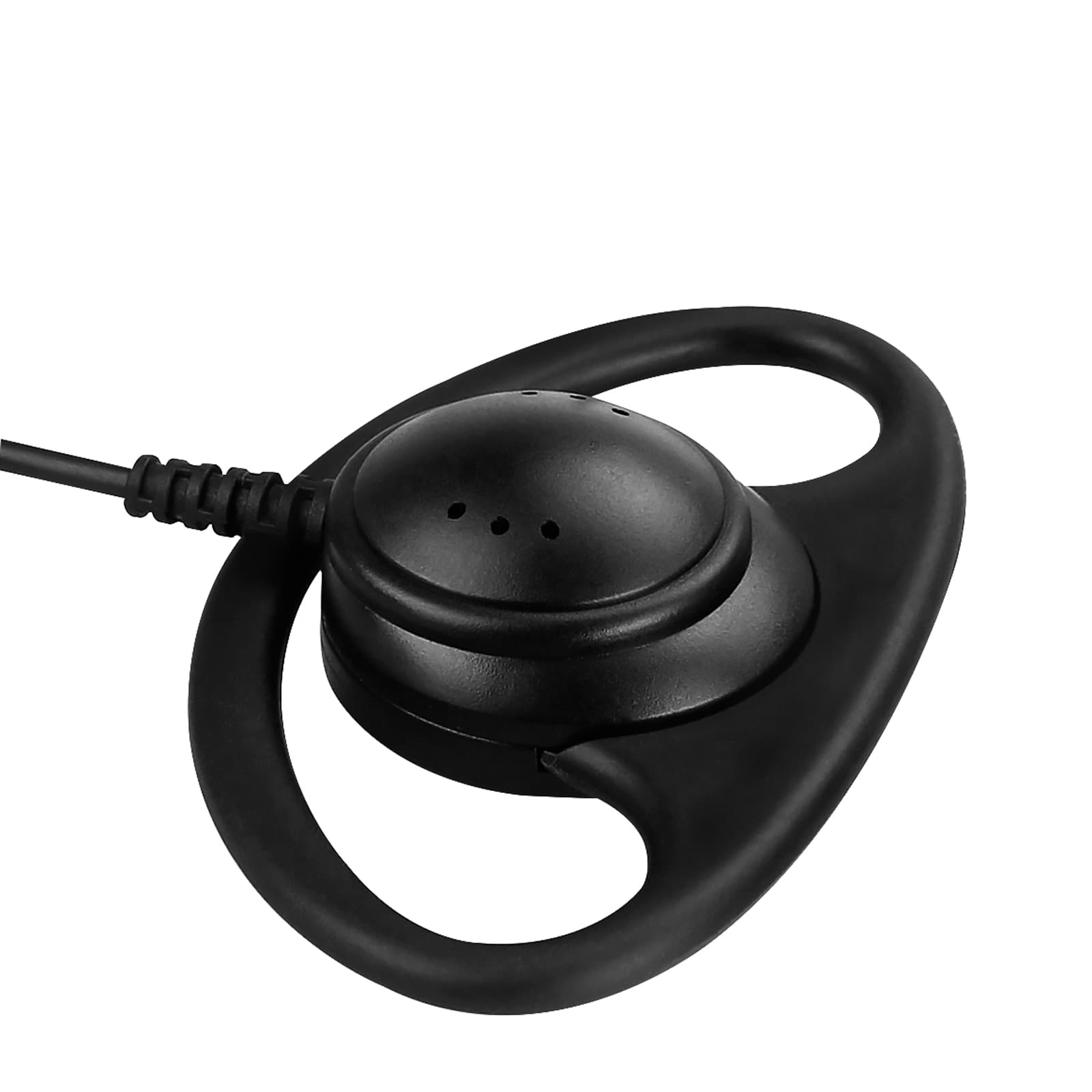 EEK015 Coiled Top Cable D-Shape Earpiece 1-Wire