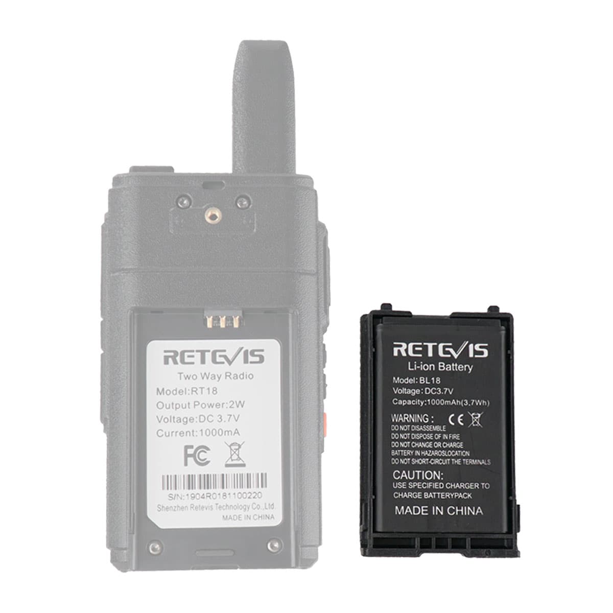 Original Rechargeable Li-ion Battery for Retevis RT18 RT618