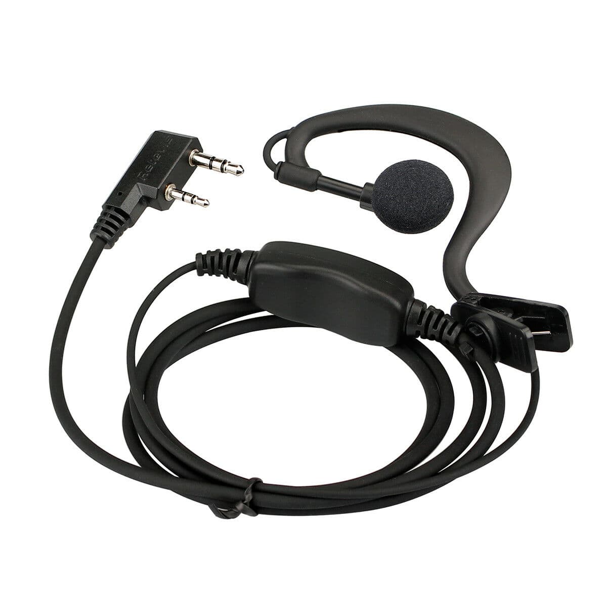 G-Hook Earpiece PTT Mic 1-Wire for Kenwood 2Pin Two-Way Radio