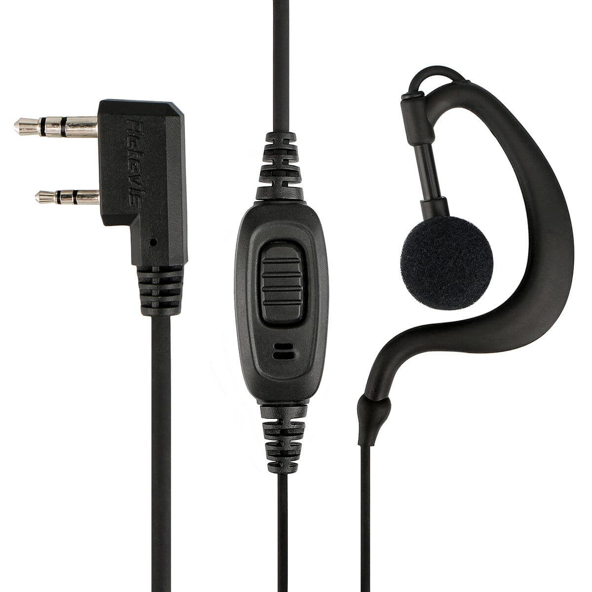 G-Hook Earpiece PTT Mic 1-Wire for Kenwood 2Pin Two-Way Radio