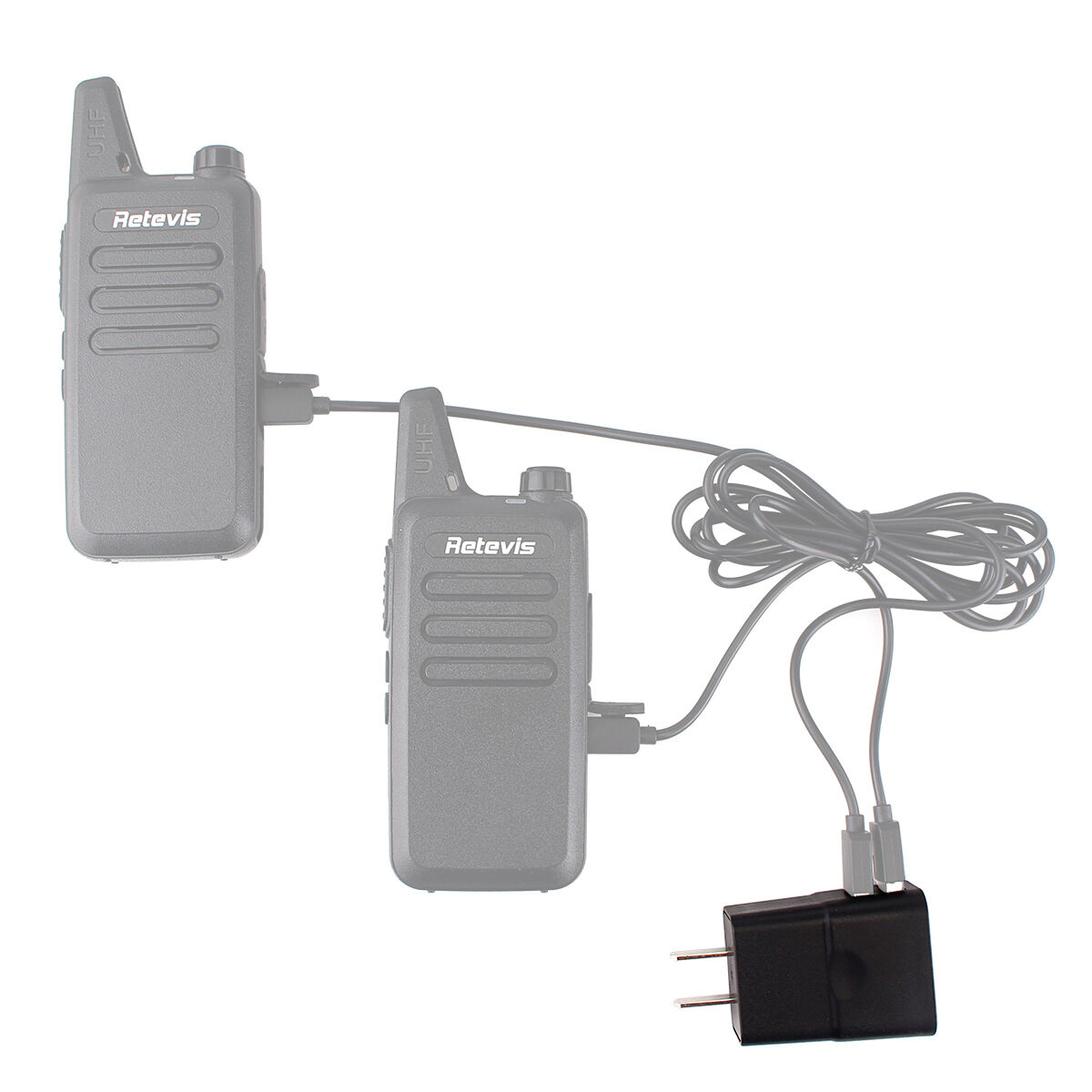 2 in 1 Power Adapter Dual USB Port DC 5V 1A for Retevis RT22
