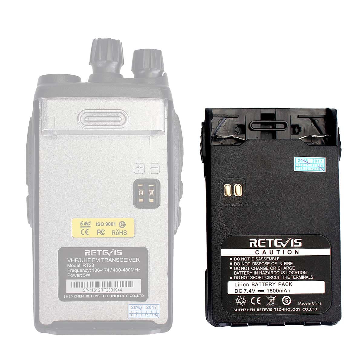 1600mAh Original Rechargeable Li-ion Battery for Retevis RT23
