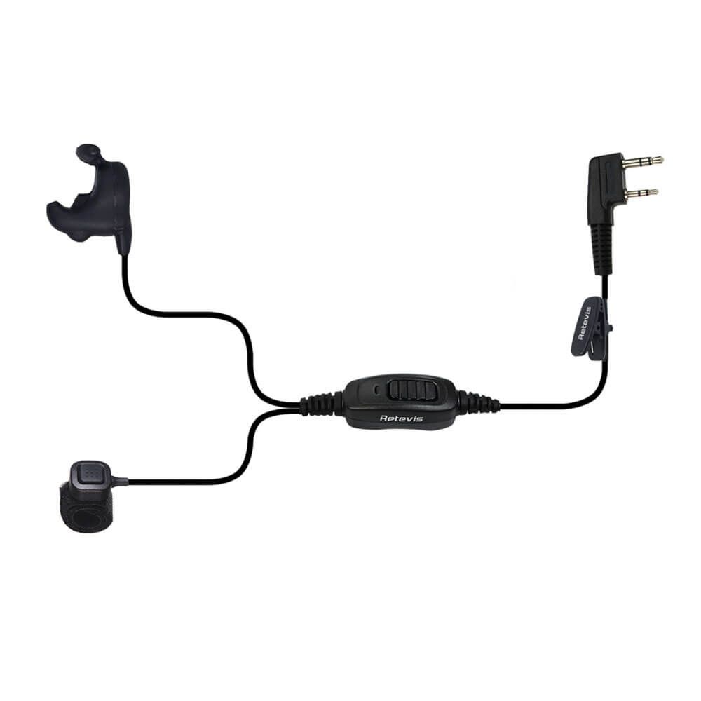 Ear Bone Vibration Earpiece 2-Wire Dual PTT Kenwood 2Pin