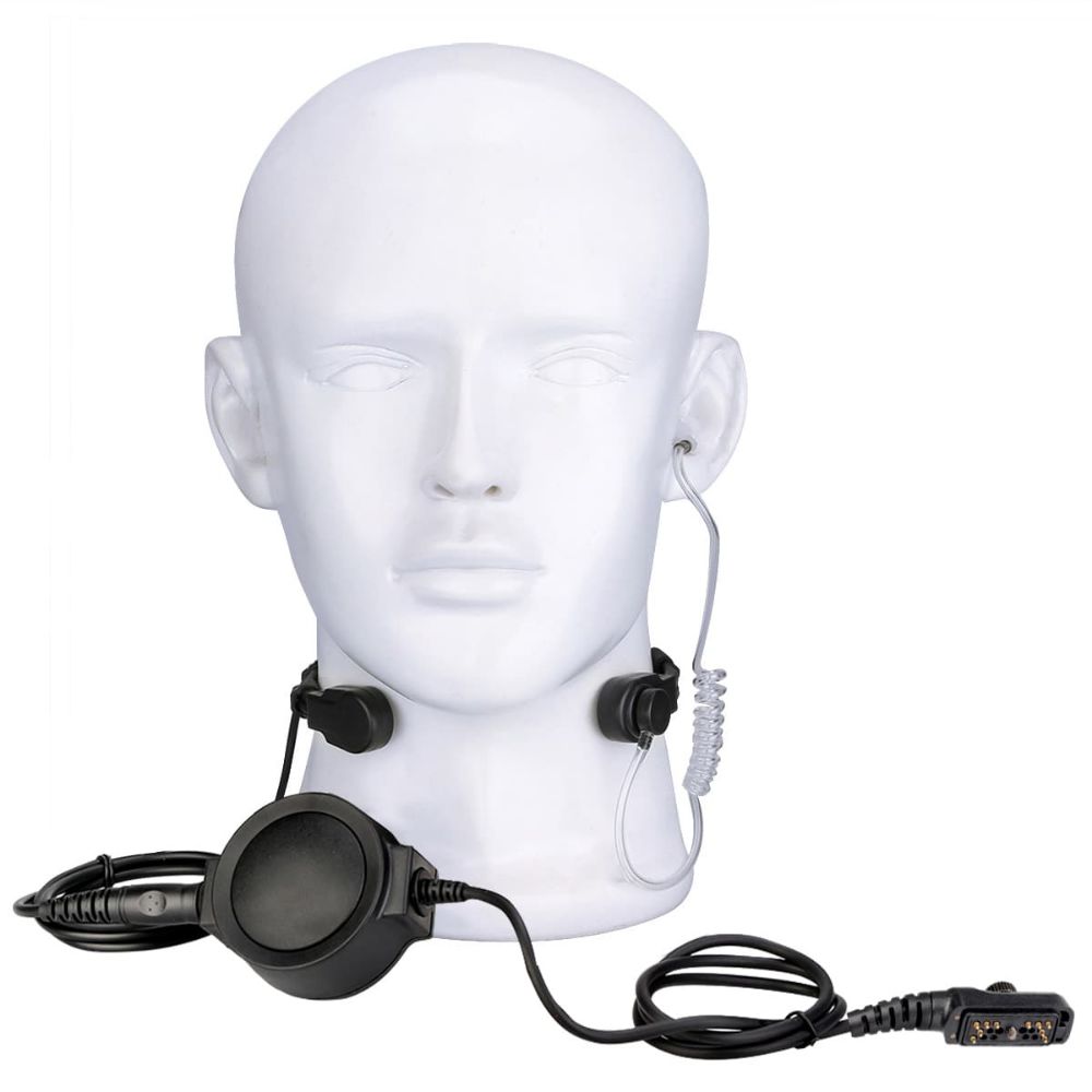 Hytera PD780 Stretchable Coiled Tactical Throat Mic Big PTT
