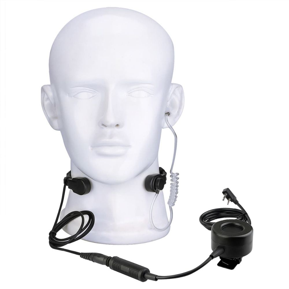 Stretchable Coiled Tactical Throat Mic TCI PTT for UV-5R