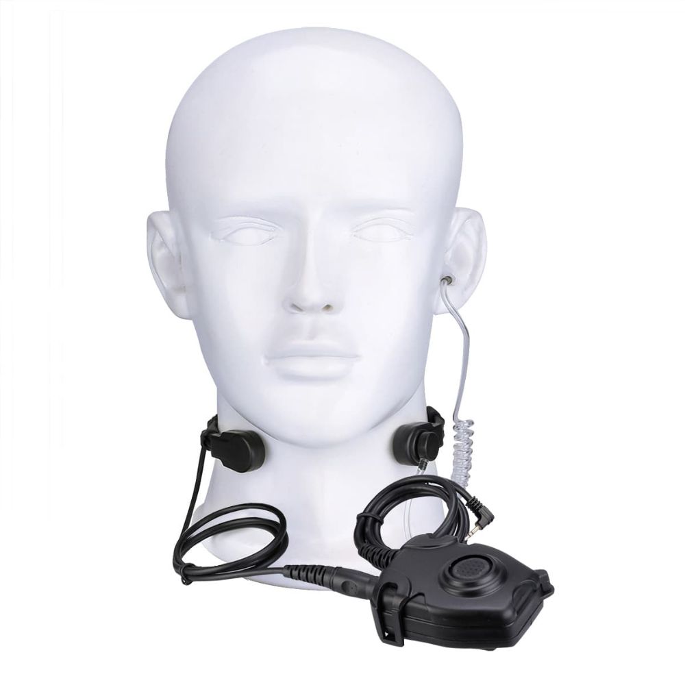 T6200 PELTOR PTT Stretchable Coiled Tactical Throat Mic